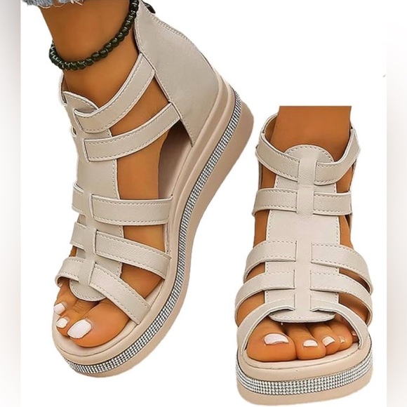 Gladiator Wedge Sandals - Picture 1 of 8